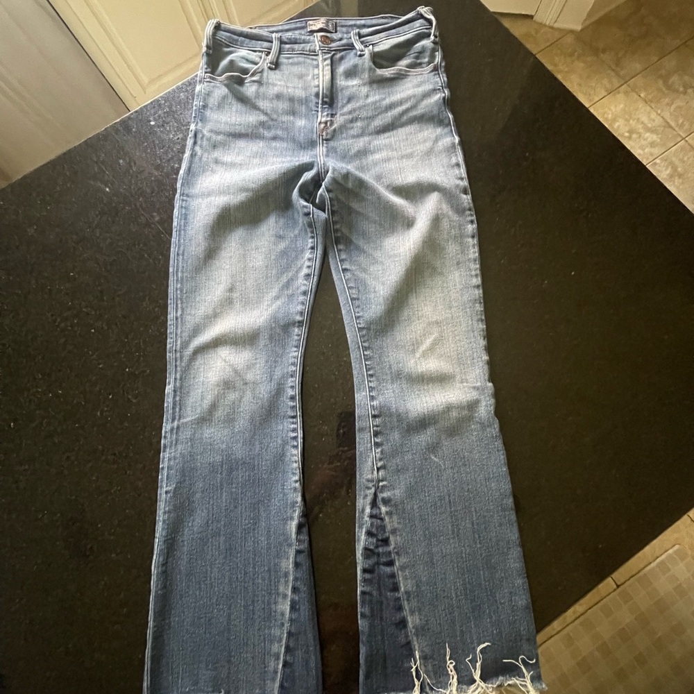 Abercrombie & Fitch Blue Ankle Flare Jeans